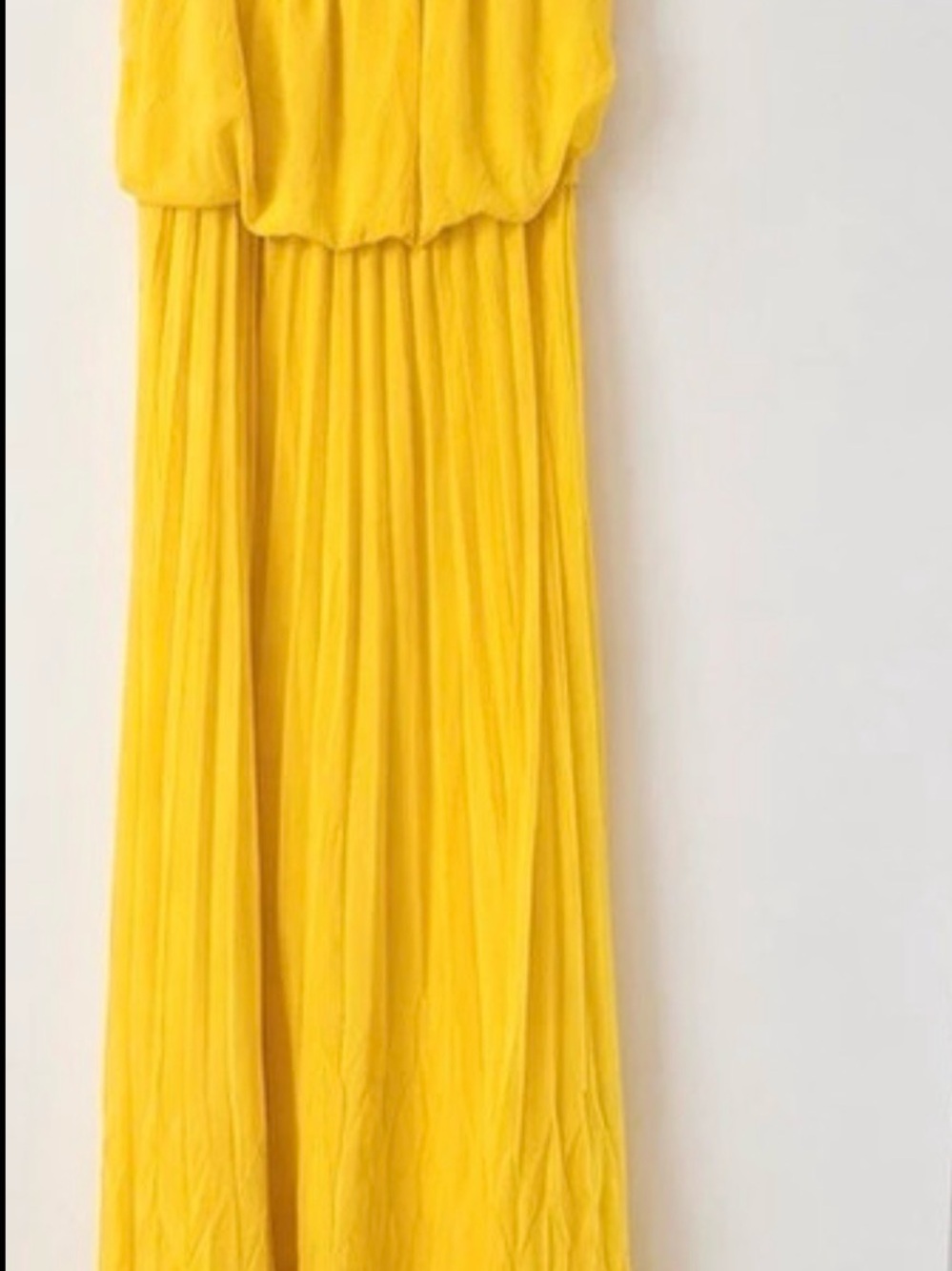 Bisou Bisou Yellow Pleated Maxi Dress